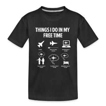 Les choses que j’aime faire pendant mon temps libre... Volant - T-shirt bio Premium Enfant - noir - Devant
