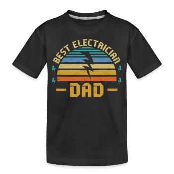 Electrican dad- Elektriker Dad Tshirt - Kinder Premium Bio T-Shirt - Schwarz - Vorne