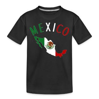 Carte du drapeau du Mexique - T-shirt bio Premium Enfant - noir - Devant