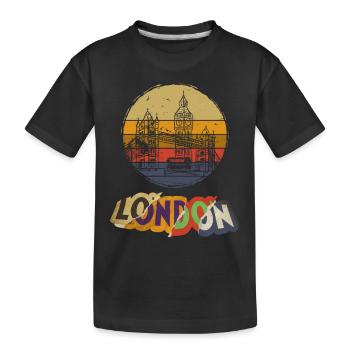 Londres Angleterre Royaume-Uni City Vintage Retro Skyline - T-shirt bio Premium Enfant - noir - Devant