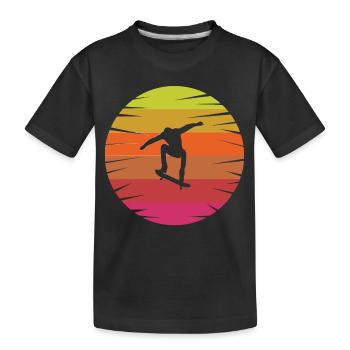 Skater retro 1 - Kinder Premium Bio T-Shirt - Schwarz - Vorne