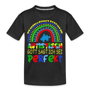 Autistic - Kids' Premium Organic T-Shirt - black - Front