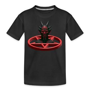 Teufel Pentagram Satan Horror - Kinder Premium Bio T-Shirt - Schwarz - Vorne