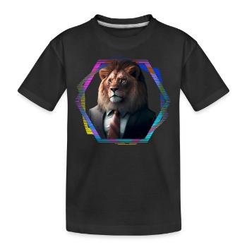 Lion en costume - T-shirt bio Premium Enfant - noir - Devant