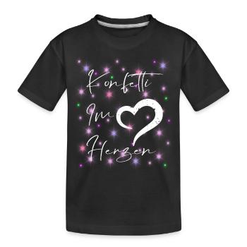 Konfetti im Herzen - Kinder Premium Bio T-Shirt - Schwarz - Vorne