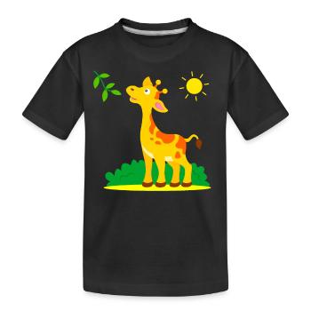 Bébé girafe - T-shirt bio Premium Enfant - noir - Devant