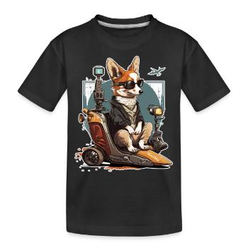 Walisischer Corgi Pembroke - Kinder Premium Bio T-Shirt - Schwarz - Vorne