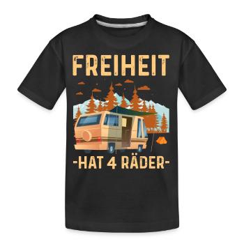 Freiheit hat 4 Räder - Kinder Premium Bio T-Shirt - Schwarz - Vorne