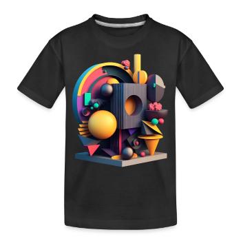 .3D - Kids' Premium Organic T-Shirt - black - Front