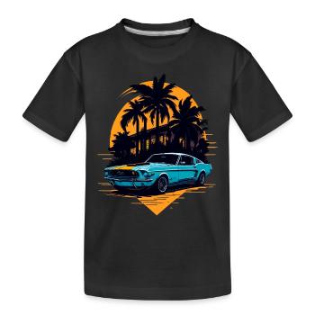 Klassischer Sportwagen - Kinder Premium Bio T-Shirt - Schwarz - Vorne