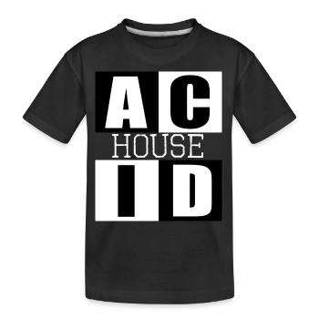 ACID HOUSE music logo - Kids' Premium Organic T-Shirt - black - Front