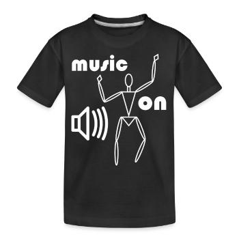 musique sur - T-shirt bio Premium Enfant - noir - Devant