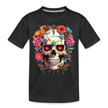 Cyborg Skull Robot Android Sugar Skull - T-shirt bio Premium Enfant - noir - Devant
