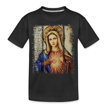Heilige Maria Maria Madonna Mariana Jungfrau Maria Heilige - Kinder Premium Bio T-Shirt - Schwarz - Vorne