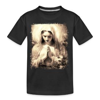 Heilige Maria Maria Madonna Mariana Jungfrau Maria Heilige - Kinder Premium Bio T-Shirt - Schwarz - Vorne