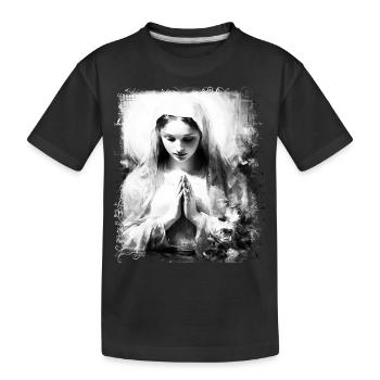 Heilige Maria Maria Madonna Mariana Jungfrau Maria Heilige - Kinder Premium Bio T-Shirt - Schwarz - Vorne