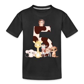 5th Anniversary - Fifth Anniversary Animals - Kids' Premium Organic T-Shirt - black - Front