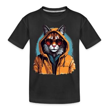 Street style lynx | Lynx lovers - Kids' Premium Organic T-Shirt - black - Front