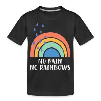No Rain No Rainbows - Kinder Premium Bio T-Shirt - Schwarz - Vorne