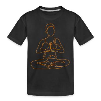 1 Yoga Padmasana ou Fleur de Lotus | 6ème Flame GoldRuby - T-shirt bio Premium Enfant - noir - Devant