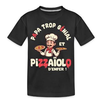 Papa Pizzaiolo trop génial - T-shirt bio Premium Enfant - noir - Devant