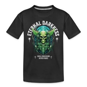 Skull Skull Skeleton Dark Dark - Kids' Premium Organic T-Shirt - black - Front