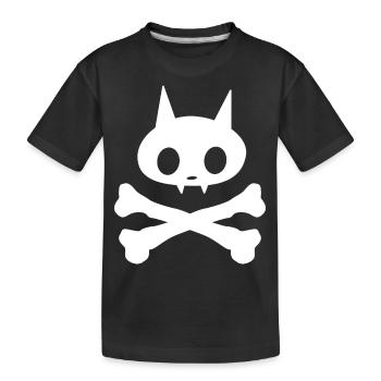 Skeleton Cat - Kids' Premium Organic T-Shirt - black - Front