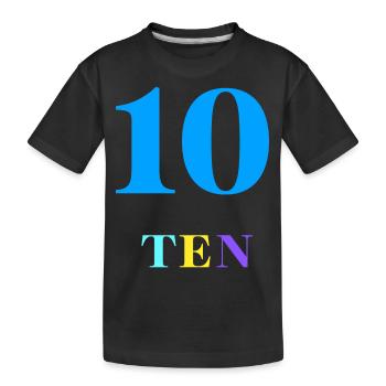 Ten-10th Anniversary - Kids' Premium Organic T-Shirt - black - Front