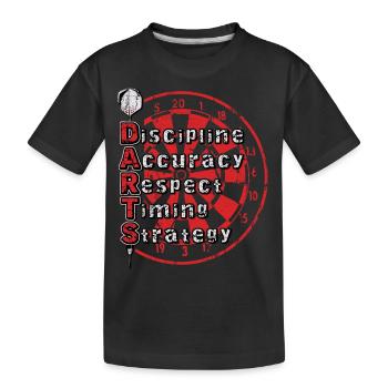 Compétences en fléchettes - T-shirt bio Premium Enfant - noir - Devant