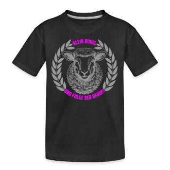 Schaf bleib ruhig und folge der Herde - Kinder Premium Bio T-Shirt - Schwarz - Vorne