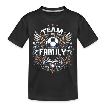 team familie fussball vater wettkampf elternschaft - Kinder Premium Bio T-Shirt - Schwarz - Vorne