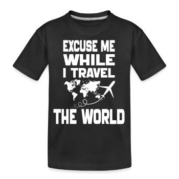 Entschuldigen Sie, während ich die Welt reise-Camping 2024 - Kinder Premium Bio T-Shirt - Schwarz - Vorne
