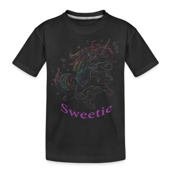 Sweet Unicorn - Kinder Premium Bio T-Shirt - Schwarz - Vorne