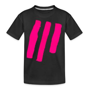Streifen - Pink - Kinder Premium Bio T-Shirt - Schwarz - Vorne