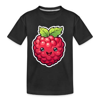 Himbeere Anime - Kinder Premium Bio T-Shirt - Schwarz - Vorne