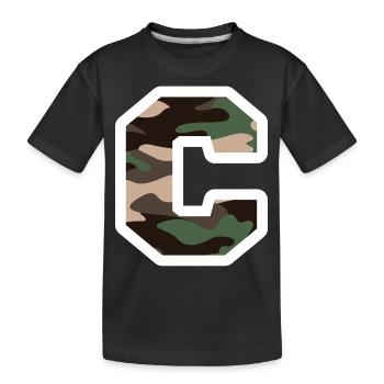 Letter C Military Camouflage - Gift Idea - Kids' Premium Organic T-Shirt - black - Front