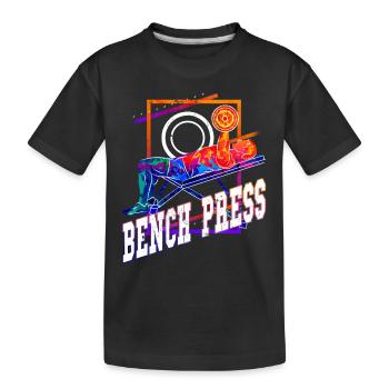 Développé couché Haltérophilie Musculation Fitness Fort - T-shirt bio Premium Enfant - noir - Devant