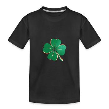 Kleeblatt - Kinder Premium Bio T-Shirt - Schwarz - Vorne