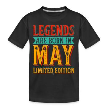 Les légendes naissent au mois de l’anniversaire du mois de mai - T-shirt bio Premium Enfant - noir - Devant
