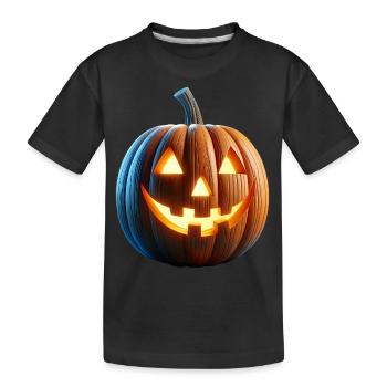 Jack o Laterne Kürbis - Kinder Premium Bio T-Shirt - Schwarz - Vorne