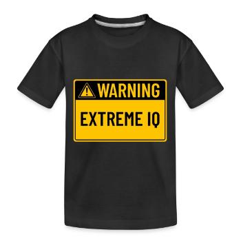 Warning: Extreme IQ - Kids' Premium Organic T-Shirt - black - Front