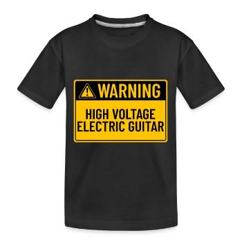 Avertissement : Guitare électrique haute tension - T-shirt bio Premium Enfant - noir - Devant