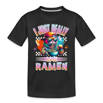 J’adore vraiment les ramen - T-shirt bio Premium Enfant - noir - Devant