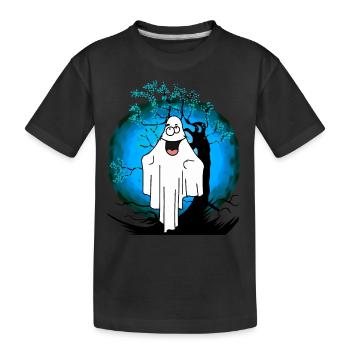 Halloween Gespenst Geist Geister - Kinder Premium Bio T-Shirt - Schwarz - Vorne