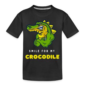 Sourire de dessin animé pour mon crocodile - T-shirt bio Premium Enfant - noir - Devant