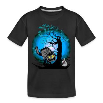 Halloween Katze Katzen Maus - Kinder Premium Bio T-Shirt - Schwarz - Vorne