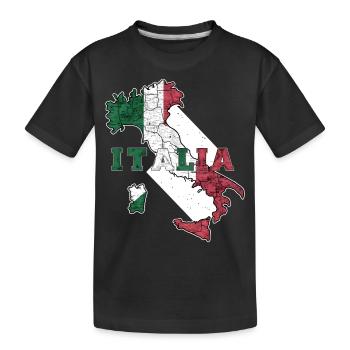 Italy - Kids' Premium Organic T-Shirt - black - Front
