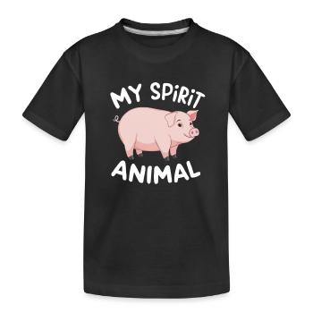 My Spirit Animal Pig - Kinder Premium Bio T-Shirt - Schwarz - Vorne