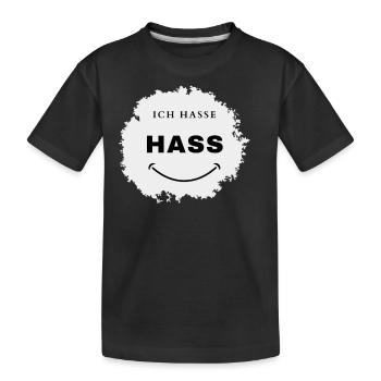 Saying, I hate hate, funny statement - Kids' Premium Organic T-Shirt - black - Front