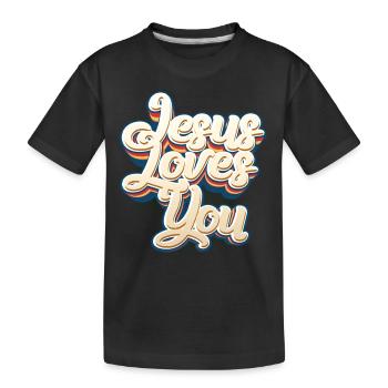 Jésus t’aime - T-shirt bio Premium Enfant - noir - Devant